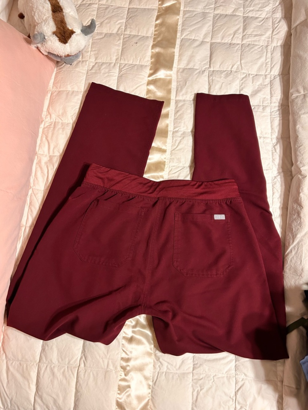 Figs Women's Scrub Set - Burgundy Top & Pants - Picture 4 of 6